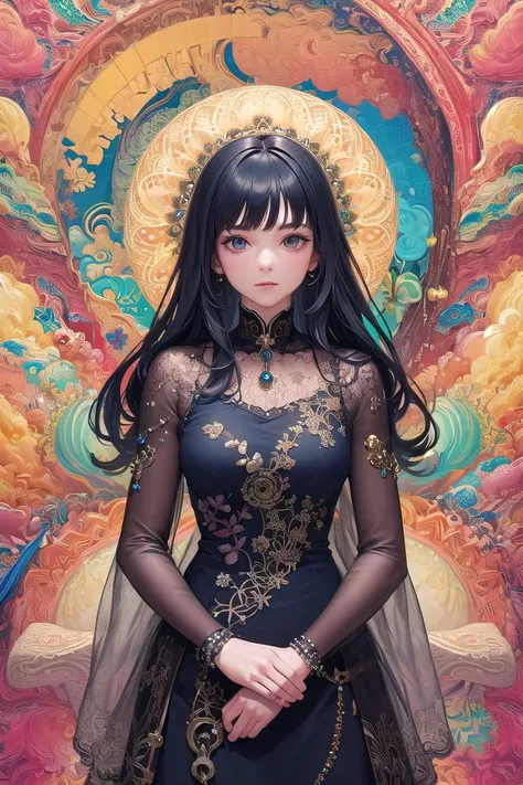 (masterpiece, top quality, best quality, official art, beautiful and aesthetic:1.2), (1girl:1.3), (fractal art:1.3),