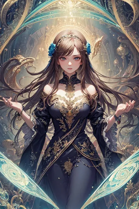 (masterpiece, top quality, best quality, official art, beautiful and aesthetic:1.2), (1girl:1.3), (fractal art:1.3),