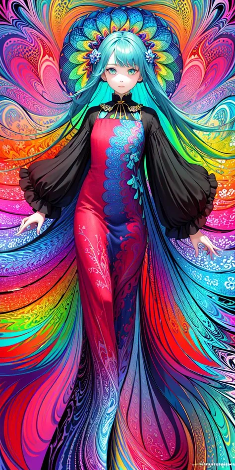 (flat color:1.3),(colorful:1.3),(masterpiece:1.2), best quality, masterpiece, original, extremely detailed wallpaper, looking at viewer,1girl with the pattern,solo,floating colorful water, (fractal art:1.3),