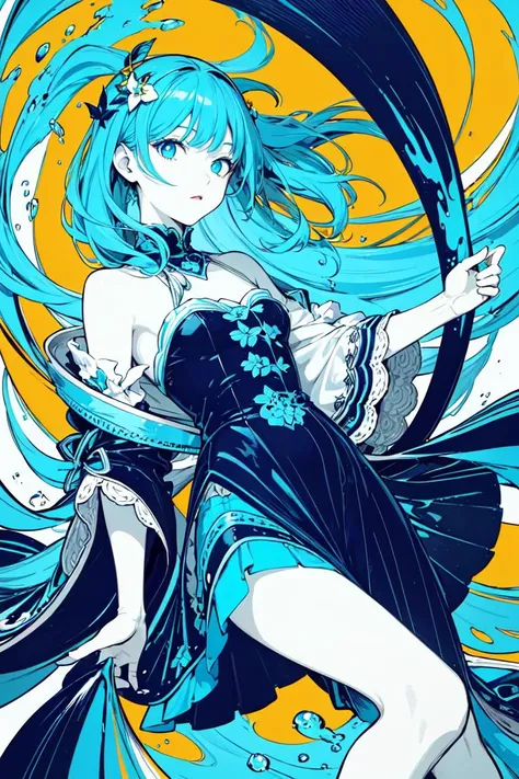 (flat color:1.1),(colorful:1.3),(masterpiece:1.2), best quality, masterpiece, original, extremely detailed wallpaper, looking at viewer,1girl,solo,floating colorful water