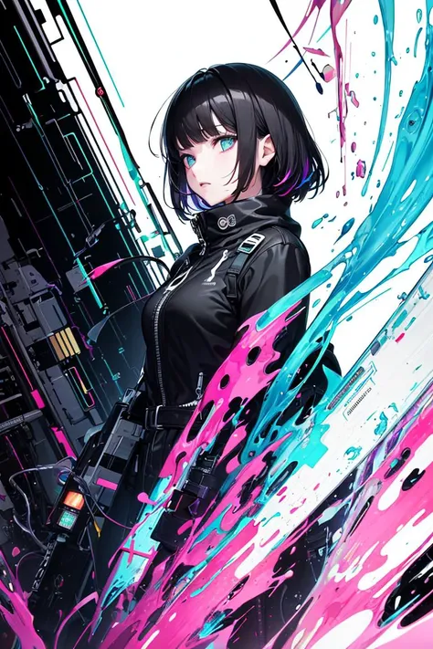 (masterpiece, top quality, best quality, official art, beautiful and aesthetic:1.2), (1girl:1.3), glitch art, (digital distortion), pixelated fragments, data corruption,colorful noise, visual chaos,contemporary aesthetics