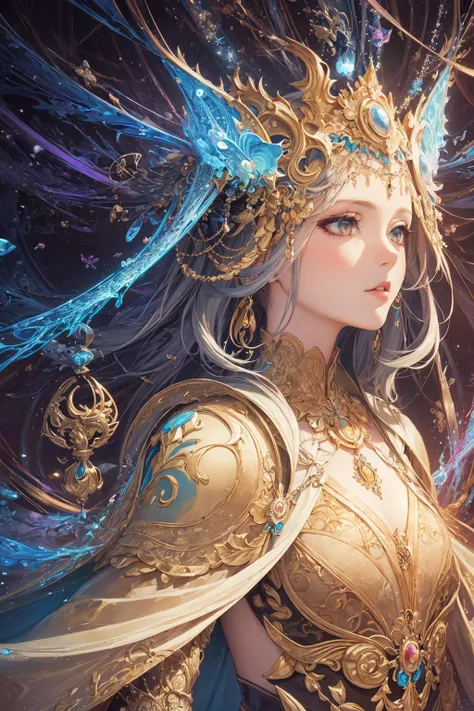 (masterpiece, top quality, best quality, official art, beautiful and aesthetic:1.2), (1girl), extreme detailed,(fractal art:1.3),colorful,highest detailed