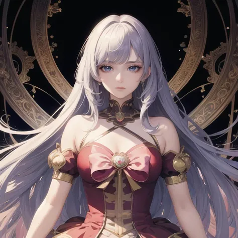 (masterpiece, top quality, best quality, official art, beautiful and aesthetic:1.2), extreme close up, steel grey eyes