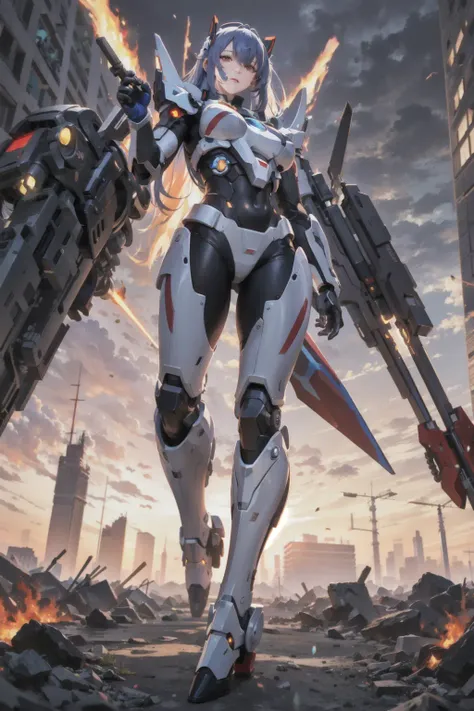 character sheet of the same exact  white Mecha, Stylish pose, best quality, masterpiece, [1 girl|Mecha],fullbody,red eyes,longhair,[blue hair | white hair], Cyberpunk background,[extremely large robotic hand:fire:0.30] and [Dark clouds::Dindal Light:0.75],[Ruins:0.35],[ in foreground::0.60],[ in background:0.35],[masterful:shoddy:0.5],hiqcgbody,<lora:hipoly3DModelLora_v10:0.3>,mecha musume,large_mecha_arm, <lora:lottalewdsMechanical_v1:1>, 8k, HDR,  raw photo, detailed eyes and skin, (absurdres:1.2), Masterpiece, best quality, ultra highres, (photorealistic:1.4), photography,Kodak portrait 400, blurry background, broken:1.2, lens flare, (vibrant color:1.2), closeup, 1girl, 
<lora:koreanDollLikeness_v15:0.3>
<lora:taiwanDollLikeness_v10:0.1> <lora:yoimiyaLoraGenshin_v01Full:0.3>