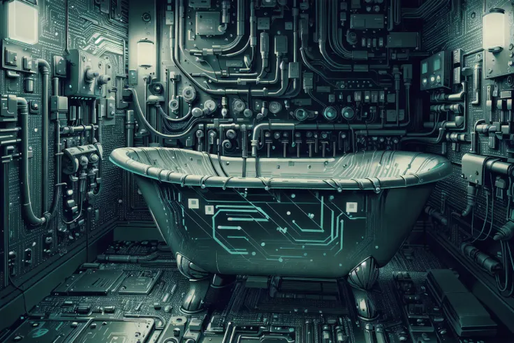Best quality, masterpiece, ultra high res, (photorealistic:1.4),absurdres, CircuitBoardAI bath room, 
 <lora:CircuitBoardAI:0.9>