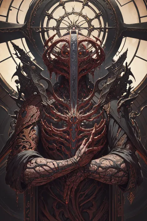 (body horror:1.4), (biomachine:1.3), (bloody:1.2), living being, (colorful:1.2), Hans Giger,  many hands, (zentangle:1.2),
oil on matte canvas, sharp details intricate, highly detailed, digital painting, rich color, smooth, sharp focus, illustration, Unreal Engine 5, 8K, art by artgerm and greg rutkowski and alphonse mucha
(masterpiece,detailed,highres:1.2),