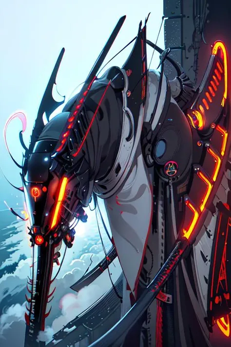 (masterpiece, top quality, best quality, official art:1.2),
extremely detailed, highest detail,highres, ((ultra-detailed)),
(anime), (watercolour), digital painting, intricate,
neon lighting, (vibrant glow), nighttime, detailed background, (glowing wings:1.5), (big feathery angelic wings:1.2), (flying through the sky), (clouds), (floating:1.3), (holding spear:1.2), (skydive), (falling from sky), (lens flare:1.2), (above the clouds:1.5), (angelic), Japanese details, (rat-like helmet:1.3), (samurai armour:1.6), (animal head), (angel:1.2), high in the skies, (scarf around neck), (full helmet), (hooded:1.1), (hood over head), shinto hood, (embroidered cloth:1.2), holy knight, temple,
<lora:cyberhelmetv0.7:0.6>,
(1rat with futuristic wings:1.7), (long and very elongated rat cyberhelmet:1.5), (rat samurai with glowing wings:1.7), (1rat tail:1.2), (shaped like the head of a rat:1.3), (eye shield), (full body:1.5), full combat suit, black and white uniform, embroidered coat, (gray cape), (long snout:1.3), <lora:ukiyo-e3:0,8>, (long head:1.4), (long, pointy, big nose:1.6), (rat-ears:1.8),