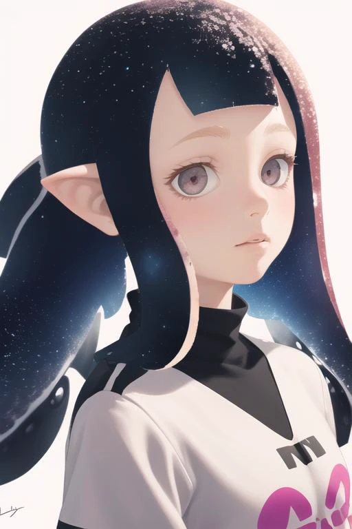 masterpiece, ,1girl, simple background, inkling, inkling girl, splatoon \(series\), solo, solo focus, looking at another, looking away ,sunset,galaxy,snow,starry sky , pointy ears,
inkling, inkling girl, drawing, drawing, dramatic, high detail, hyper realistic, portrait,
<lora:hair_with_scenery:1>,