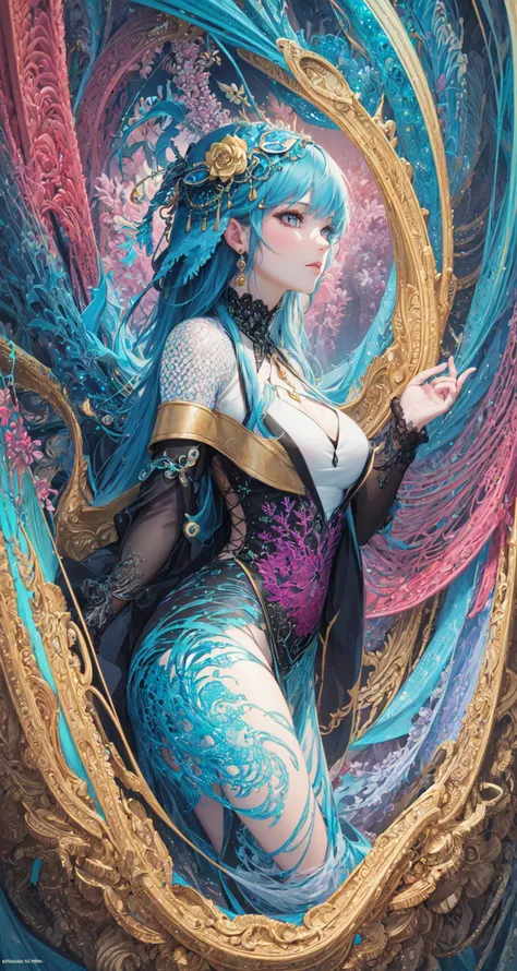(masterpiece, top quality, best quality, official art, beautiful and aesthetic:1.2), (1girl), extreme detailed,(fractal art:1.3),colorful,highest detailed