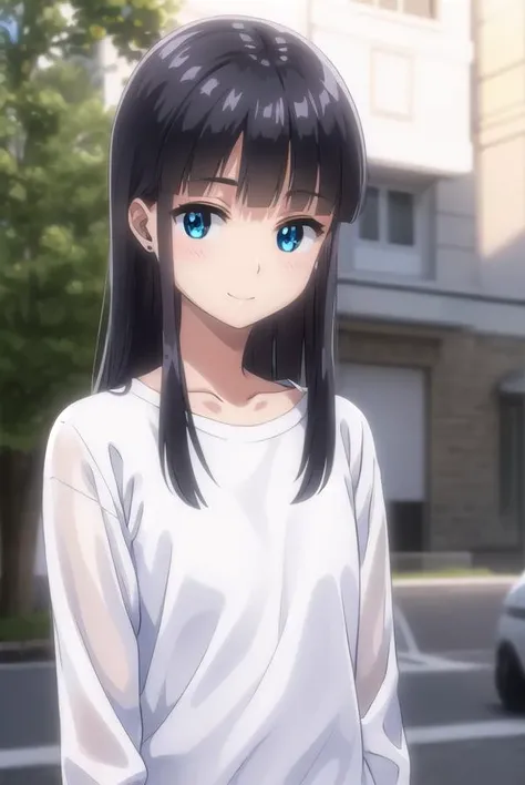bokunococo, <lora:boku no coco ova-lora-nochekaiser:1>,
coco, long hair, blue eyes, black hair, bangs, blunt bangs, sidelocks, smile,
BREAK shirt, (white shirt:1.5), pants,
BREAK outdoors,
BREAK looking at viewer, (cowboy shot:1.5),
BREAK <lyco:GoodHands-beta2:1>, (masterpiece:1.2), best quality, high resolution, unity 8k wallpaper, (illustration:0.8), (beautiful detailed eyes:1.6), extremely detailed face, perfect lighting, extremely detailed CG, (perfect hands, perfect anatomy),