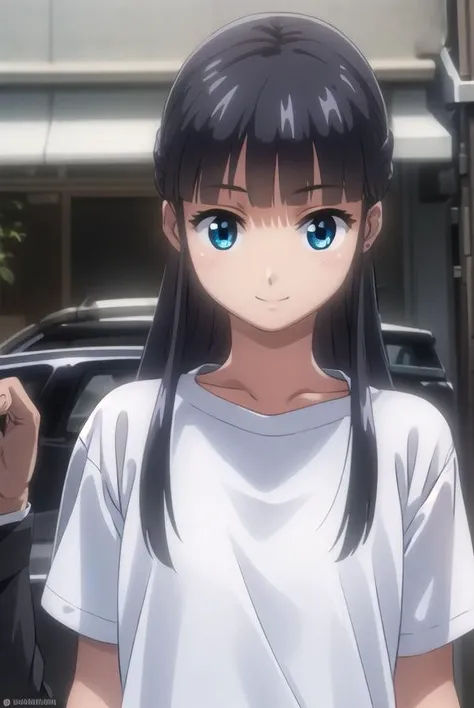 bokunococo, <lora:boku no coco ova-lora-nochekaiser:1>,
coco, long hair, blue eyes, black hair, bangs, blunt bangs, sidelocks, smile,
BREAK shirt, (white shirt:1.5), pants,
BREAK outdoors,
BREAK looking at viewer, (cowboy shot:1.5),
BREAK <lyco:GoodHands-beta2:1>, (masterpiece:1.2), best quality, high resolution, unity 8k wallpaper, (illustration:0.8), (beautiful detailed eyes:1.6), extremely detailed face, perfect lighting, extremely detailed CG, (perfect hands, perfect anatomy),