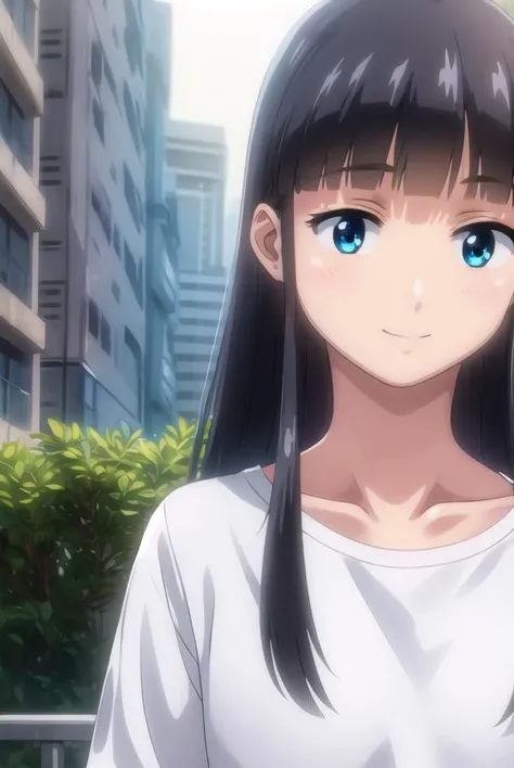 bokunococo, <lora:boku no coco ova-lora-nochekaiser:1>,
coco, long hair, blue eyes, black hair, bangs, blunt bangs, sidelocks, smile,
BREAK shirt, (white shirt:1.5), pants,
BREAK outdoors,
BREAK looking at viewer, (cowboy shot:1.5),
BREAK <lyco:GoodHands-beta2:1>, (masterpiece:1.2), best quality, high resolution, unity 8k wallpaper, (illustration:0.8), (beautiful detailed eyes:1.6), extremely detailed face, perfect lighting, extremely detailed CG, (perfect hands, perfect anatomy),