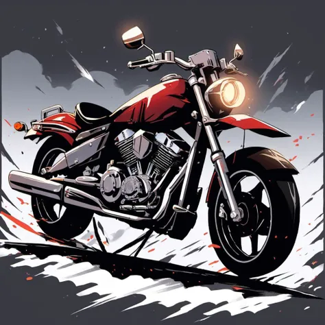 <lora:[XL]Tshirt_design:1>, Giant motorcycle