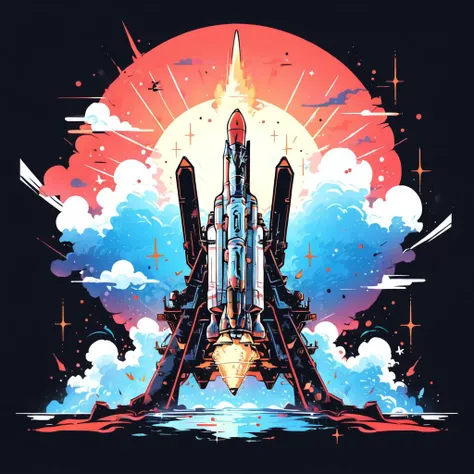 rocket <lora:Tshirt_design:1>