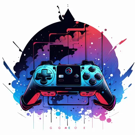 white background,game controller<lora:Tshirt_design:1>
