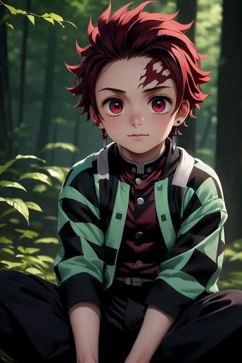 1boy,Juvenal, ultra detailed face
masterpiece, ultra detail, forest, (upper body:1.4), tanjiro, checkered clothes,demon slayer uniform, black pants, sitting
<lora:tanjiro-000009:0.6>