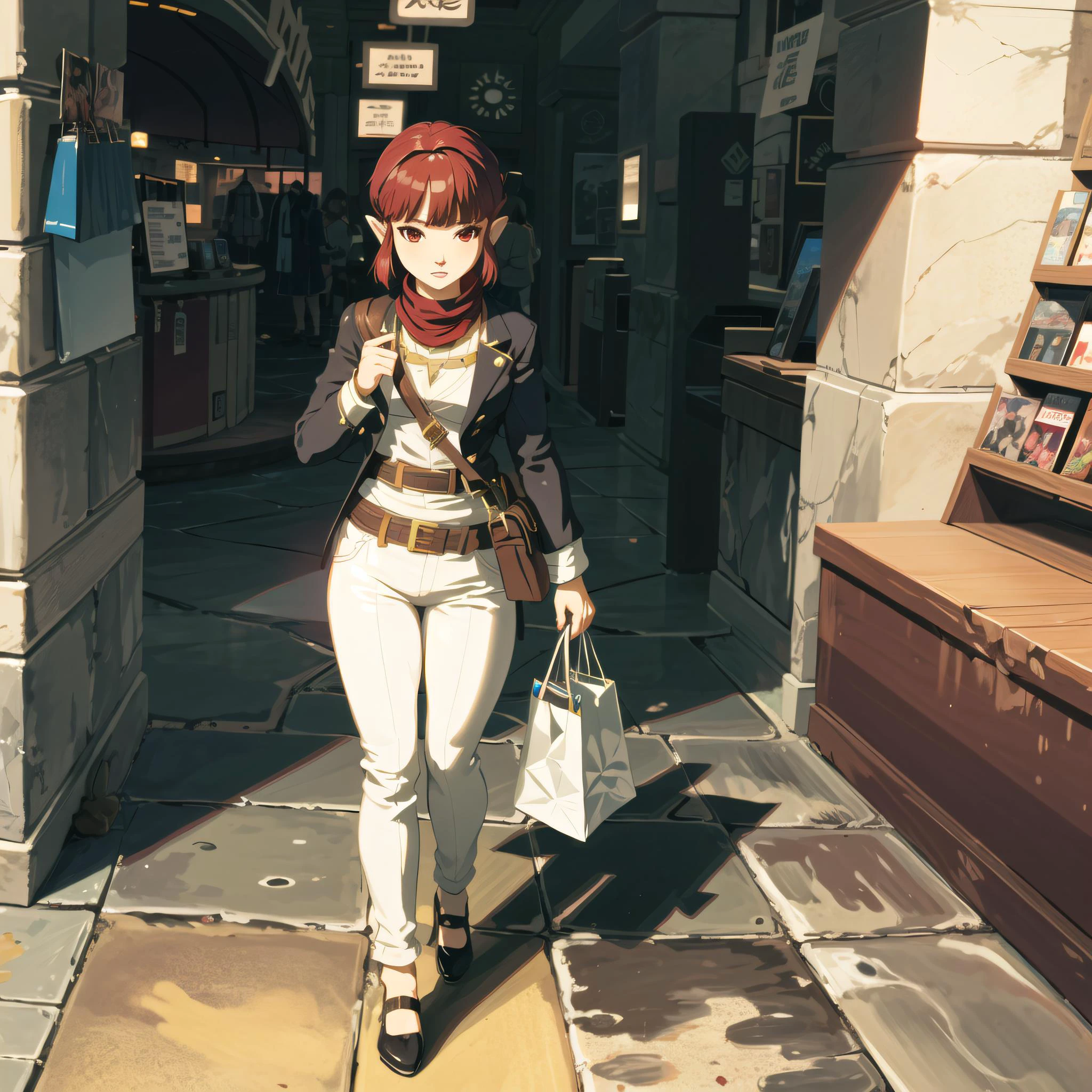 (mall, gorgeous view)
(full body shot), sfw, (masterpiece), (best quality:1.0), (ultra highres:1.0), detailed eyes, detailed clothing texture, beautiful face, 1girl, solo, Isabeau shopping, holding bag
(black cashmere fleece), white pants, brownish red eyes
botw style
<lora:Isabeau_SMT4:0.5> , <lora:botw style:0.7>