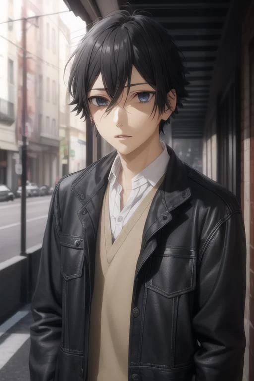 masterpiece, best quality, high quality, 1boy, solo, male focus, looking at viewer, <lora:MiyamuraIzumi_LoRA-10 - copia:0.78>, miyamura, black hair, hair between eyes, blue eyes, short hair, bangs