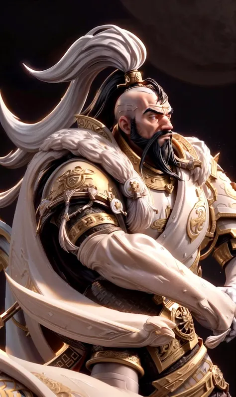 (((khan, Jaghatai Khan, white and gold Armor, curved sword, scimitar ,))), white scar, (((black hair, black long Goatee beard, ponytail, proud, mongol, ))), ((medium long, motion,)),
masterpiece, best quality, hyperrealistic, extremely detailed, highly quality, 4k, sharp focus, professional photograph, sharp focus, award winning, cinematic lighting, octane render, unreal engine, volumetrics dtx, Wallpaper, <lora:Khan MK1 by CARAXES:0.7> <lora:add_detail:1>