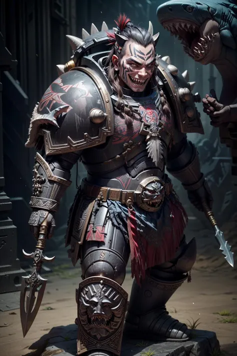 Art illustration,
tall muscular figure,
rotten flesh,
demonic theme,
space marine,
warhammer_chaos_spawn,
golden and black armor,
red eyes,
claws,
mutation,
dark fantasty,
horror,
horns,
red, black, white yellow colors,
dynamic light,
ultra detail,
extremely detailed CG,
realistic, 8k,
micro intricate,
masterpiece,
comicbookpencils,
warhammer-40k-drawing-style