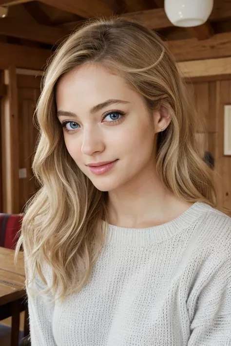 (anime, masterpiece, intricate:1.3), (best quality, hires textures, high detail:1.2), (4k),(incredibly detailed:1.4), perfect anatomy, correct sense of scale,
side lighting, feminine body, shiny skin ,blond hair , curly hair, high layer, high layer long, shaggy cut, ponytail, blue eyes, marine blue eyes, drooping eyes, disheveled hair, oval-faced, slim, big breasts, lips, Sexy mouth, high pointed nose, (nostrils:1.3), neatly drawn nose, adult, ,1woman,woman in her 30s, beautiful fingers, beautiful white skin, whole body, smile,
indoor, log house living room, dining table, Beer, salad, pizza, eating pizza with wide open mouth,
sweater, jeans, eat happily, j3nny-001