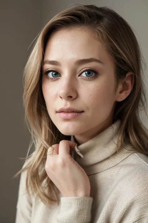 (anime, masterpiece, intricate:1.3), (best quality, hires textures, high detail:1.2), (4k),(incredibly detailed:1.4), perfect anatomy, correct sense of scale,
side lighting, feminine body, Beautiful white skin ,blond hair, long hair , high layer, high layer long. curly hair, shaggy cut, ponytail, beautiful shiny skin, blue eyes, marine blue eyes, drooping eyes, disheveled hair, oval-faced, slim, big breasts, lips, Sexy mouth, high pointed nose, (nostrils:1.3), neatly drawn nose, adult, ,1woman,woman in her 30s, beautiful fingers,
close up of face, Are crying, crying a lot, large tears, Please wipe your tears with your hands, Watery eye,
turtleneck sweater, kyl13-001