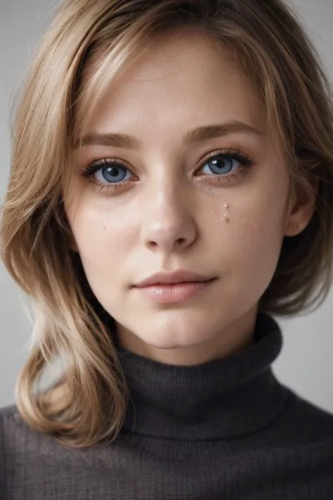 (anime, masterpiece, intricate:1.3), (best quality, hires textures, high detail:1.2), (4k),(incredibly detailed:1.4), perfect anatomy, correct sense of scale,
side lighting, feminine body, Beautiful white skin ,blond hair, long hair , high layer, high layer long. curly hair, shaggy cut, ponytail, beautiful shiny skin, blue eyes, marine blue eyes, drooping eyes, disheveled hair, oval-faced, slim, big breasts, lips, Sexy mouth, high pointed nose, (nostrils:1.3), neatly drawn nose, adult, ,1woman,woman in her 30s, beautiful fingers,
close up of face, Are crying, crying a lot, large tears, Please wipe your tears with your hands, Watery eye,
turtleneck sweater, kyl13-001