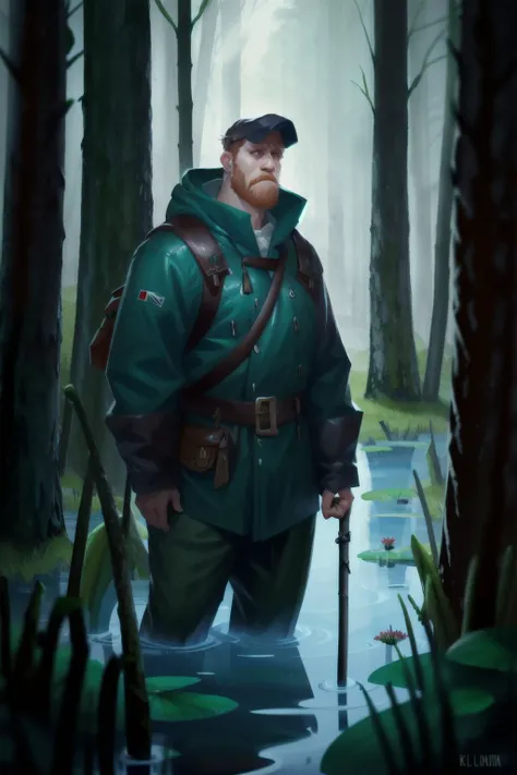 a Finnish male portrait, Flooded Forest <lora:MODILL_RC_V0.04:0.8>