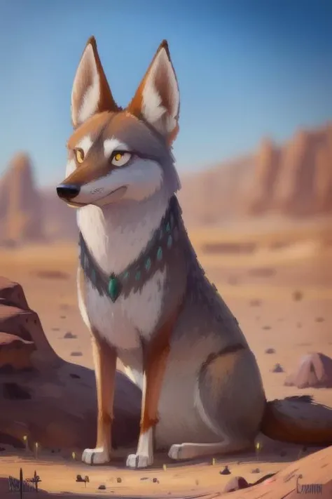 a Wolf, Desert Scrub <lora:MODILL_RC_V0.04:0.8>