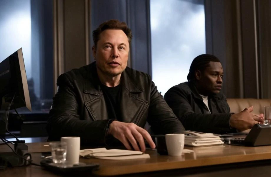 film footage of elonmusk person trying to stop AI because he is afraid of being outsmarted. Science fiction film directed by Neill Blomkamp . Elonmusk person is fuming mad, and shocked at the power of AI and Artificial Intelligence. Backpack girl cyborg AccelerateCosmic rays . mechanical industrial, intricate cinematography, by James Cameron, (trending on imdb:1.55), high quality 4k award winning movie footage. Terraforming disasters with a Hip Level Shot . sharp lights on at night. movie still in the style of /"aliens"/, heavy acid rain. Kodachrome.