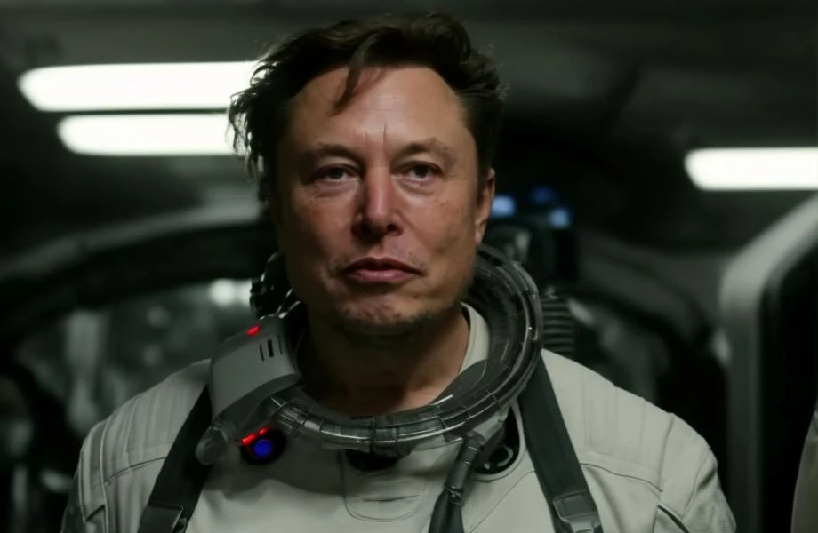 film footage of elonmusk person trying to stop AI because he is afraid of being outsmarted. Science fiction film directed by Terry Gilliam . Elonmusk person is fuming mad, and shocked at the power of AI and Artificial Intelligence. (Backpack girl cyborg EvolveForce fields:1.2) . mechanical industrial, intricate cinematography, by James Cameron, trending on imdb, high quality 4k award winning movie footage. Climate change catastrophe with a Three-Shot . sharp lights on at night. movie still in the style of /"aliens"/, heavy acid rain. Kodachrome.