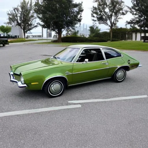 <lora:Ford_Pinto:1>, green pinto