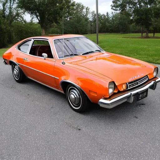 <lora:Ford_Pinto:1>, orange pinto