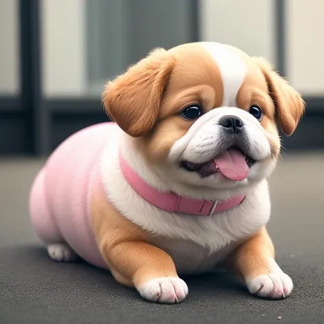 masterpiece, high quality ,pink dog, smile, <lora:fat:0.5>, <lora:add_detail:0.2>