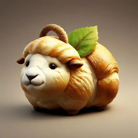best quality, CroissantStyle sheep   <lora:CroissantStyle:0.7>,green leaf, <lora:fat:0.5>