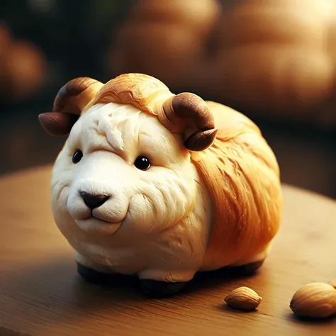 best quality, CroissantStyle sheep <lora:CroissantStyle:0.7>,green leaf, <lora:fat:0.5>