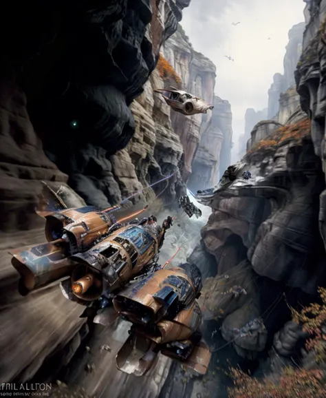 podracing, (fall, vertigo:1.3), canyon, abyss, cavern, trail, engines,
(giant, monster, creature, scary:0.7),
(speed, fast, projection:0.6), star wars,
highres, ultra detailed,
<lora:podracing_10_1:0.65>
