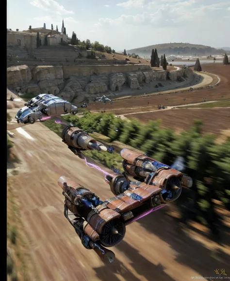 (podracing:1.1), vineyards, france, 
star wars, crowd, 
highres, masterpiece, beautiful, 
 <lora:podracing_10_1:0.75>