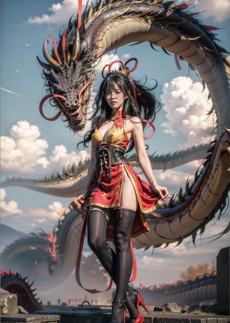 (Giantess element, high resolution, high quality, accurate body structure, detailed body), focus on girl,
BREAK,
Sexy, battle suit, towering giant girl, looking up at approaching woman from below, cute, girl destroying small town,
mischievous expression, white skin, smiling, trampling, walking, trampling, anatomically correct, accurate human body, accurate skeleton, full body portrait, light beam from girl's hand, shock wave from girl's hand, magic,
BREAK,
destroying small town, rubble, burning small town, destroyed small building, collapsed highway, car being crushed, evacuation of residents, sunset, burning small town, rubble scattered at feet, taller than skyscraper, increase destructive element, make city smaller,
BREAK,
(girl and dragon fight:1.5),
BREAK,
blue eyes, monster, (fighting dragon), dragon flying in the sky, dragon in background,