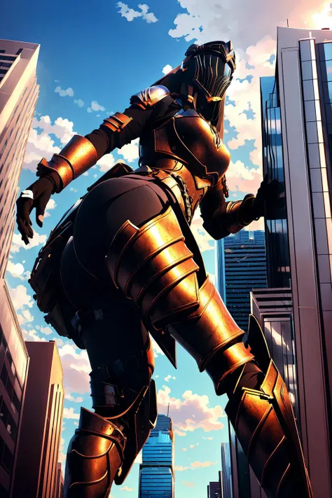 (masterpiece, best quality), intricate details,
1girl, <lora:Dancer_of_the_Boreal_Valley:0.8> helm, <lora:GTS:0.8> GTS, looming, from below, skyscrapers, city street,