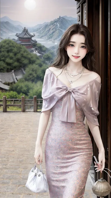 (best quality),[masterpiece],((beautiful:0.75) cute girl:0.75),long hair,knees up,necklace,jewelry,looking at viewer,front lens,ancient Chinese town,ancient Chinese building,dusk,sunshine,chinese garden,
<lora:add_detail:0.8>,
<lora:evening dress S7:0.75> dress