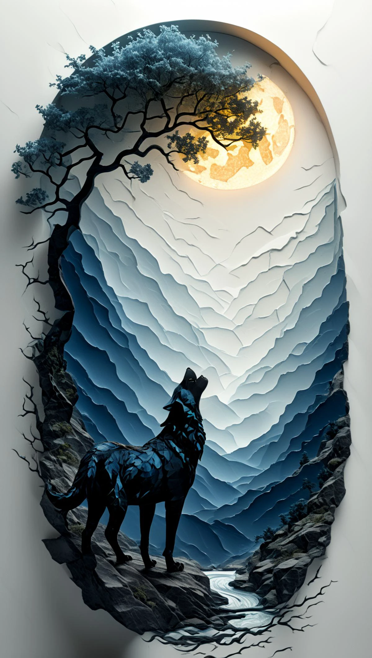 <lora:artfullyWHIMSICAL_SDXL_V1:1>, artwhmscl, photo realistic scene, landscape, night, half moon, single howling wolf, mountains far away, inspired by van gogh's stary night, 8k, some deep blue,
<lora:artfullyTREETTREET_SDXL_V1:1> Arttrttrt <lora:zavy-nfrrd-sdxl:1> zavy-nffrd, light-blue highlights <lora:zavy-slhtt-sdxl:1> zavy-slhtt, black silhouette