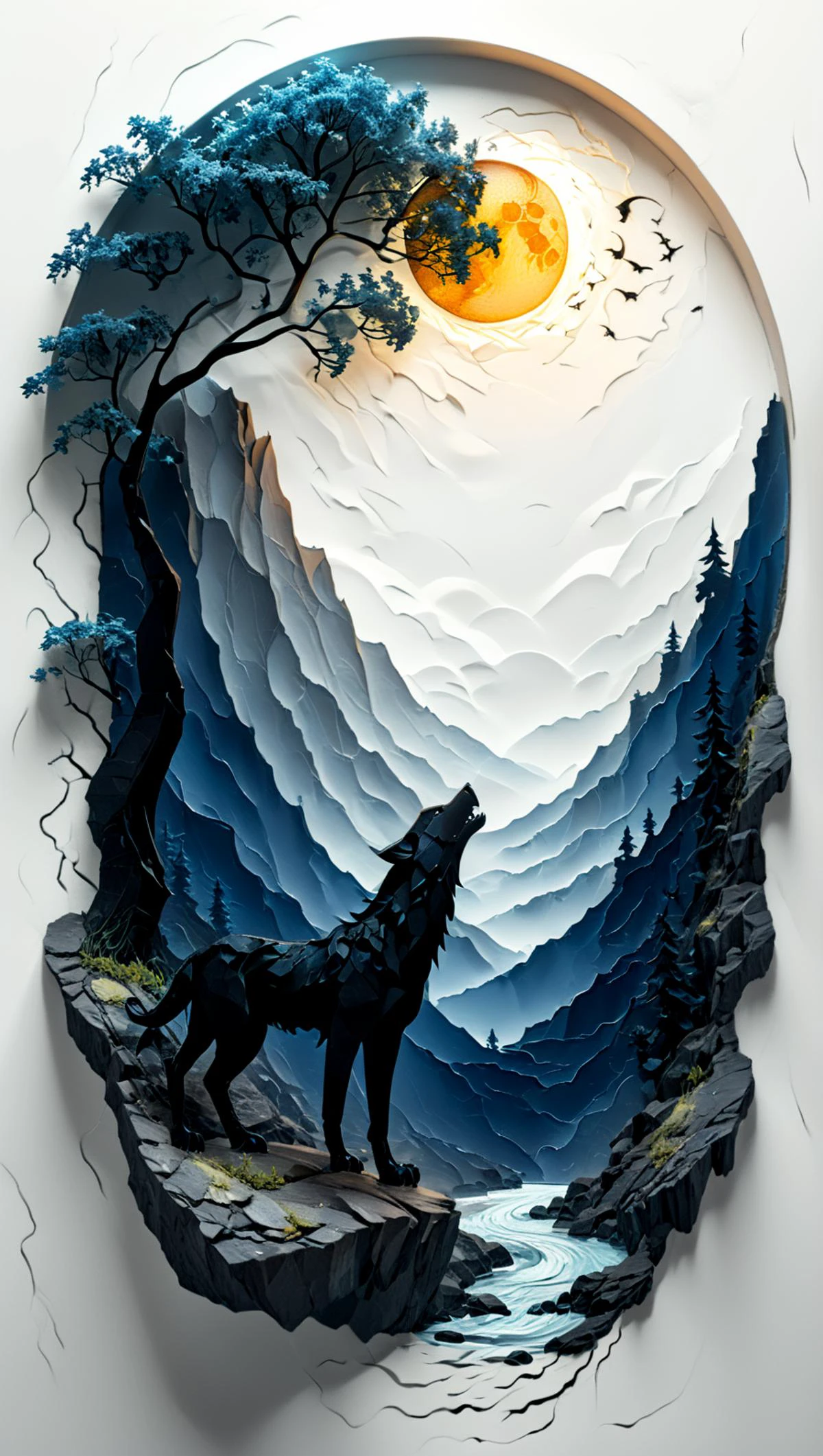 <lora:artfullyWHIMSICAL_SDXL_V1:1>, artwhmscl, photo realistic scene, landscape, night, half moon, single howling wolf, mountains far away, inspired by van gogh's stary night, 8k, some deep blue,
<lora:artfullyTREETTREET_SDXL_V1:1> Arttrttrt <lora:zavy-nfrrd-sdxl:1> zavy-nffrd, light-blue highlights <lora:zavy-slhtt-sdxl:1> zavy-slhtt, black silhouette