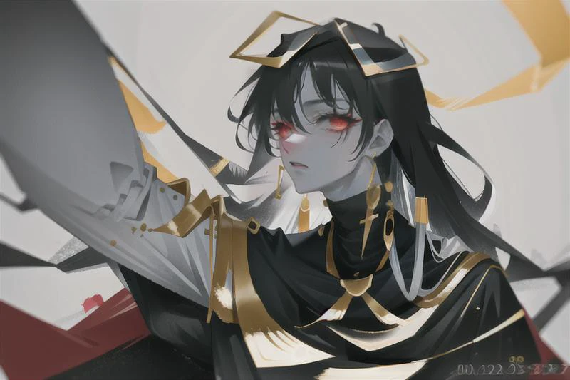 score_9, score_8_up, score_7_up, (best quality, masterpiece:1.2, perfect face), 1girl, earrings, jewelry, long hair, face focus, beautiful hair, perfect hair, a person's hand, <lora:GoodHands-vanilla:1>, <lora:add-detail-xl:3>, white hair, black hair, multiple color hair, g0ld3mb, gold, portrait, <lora:g0ld3mb:1>