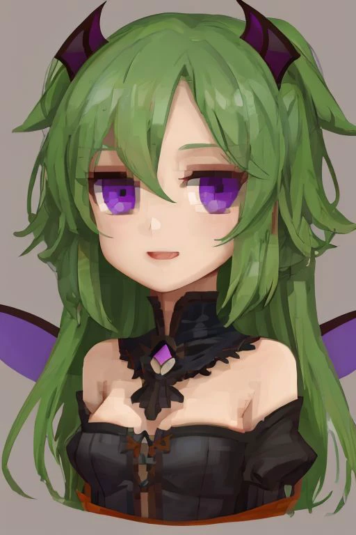 gothic, anime, evil fairy,a short ripped dress, red nails, long light green hair, evil face, fairy, dark fantasy, fairy wings with a poisonous pattern, small boobs, simples background, ElonaFacePortrait, simple background, closeup, portrait, looking at viewer, purple eyes, full body, barefoots, Fire Emblem