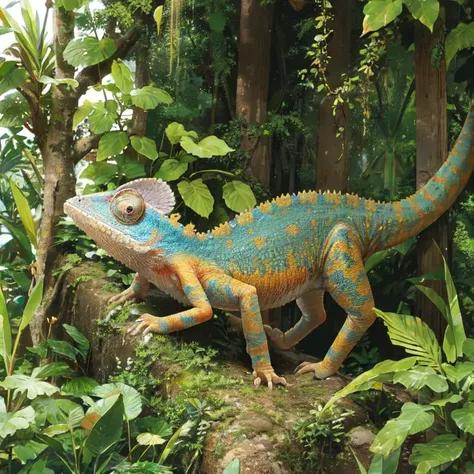 chameleon, jungle