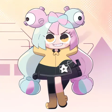 <lora:SockFuStyle-10:0.8> full body, chibi, 1girl,
,iono1, long hair, , yellow jacket, oversized clothes, <lora:ionoPokemon_v10:0.7>,smile ,ball hair ornament, multicolored hair, twintails, sharp teeth,