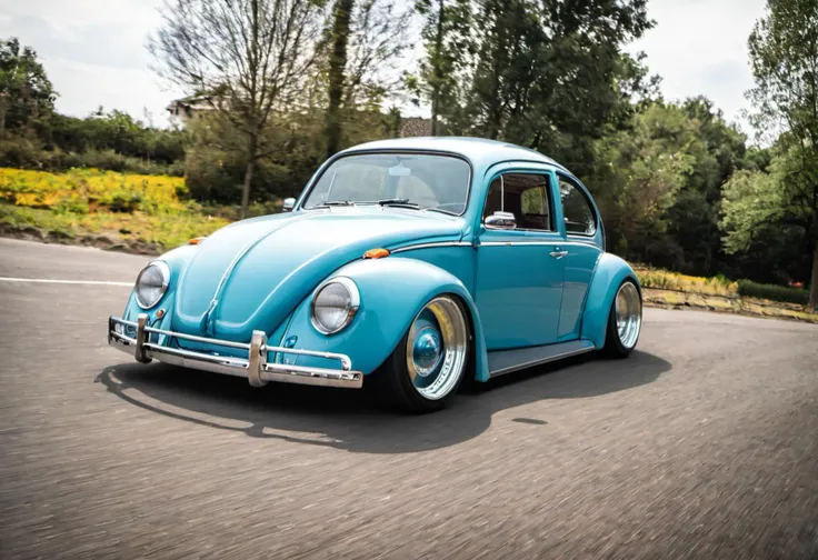 dutch angle, low view, <lora:WBC-XL-v1:1>, ultra widebody vw bug, beetle, vintage, 1960s, (sharp forcus, highly detailed, 4k, 8k, best quality, masterpiece, ultra highres:1)