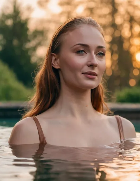 professional close-up portrait photography of the face of a beautiful ((ohwx woman)) <lora:sophie_lora_sdxl_v1-000008:1> at bath house during Sunset, Nikon Z9