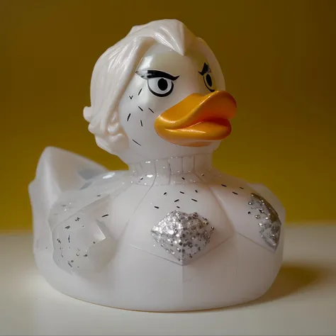 a <lora:rubberduck_v10:1> rubberduck, Marvel's Emma Frost Diamond Form skin and body and face made out of diamonds. crystal ice spell, plastic toy, in location: volcanic island, (Masterpiece:1.3) (best quality:1.2) (high quality:1.1)